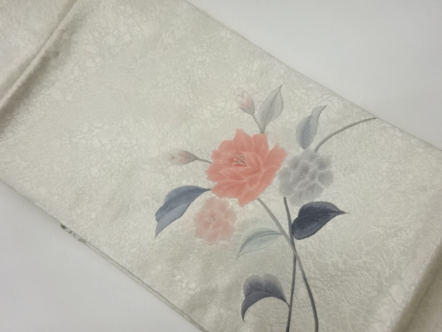 リサイクル　花模様刺繍名古屋帯